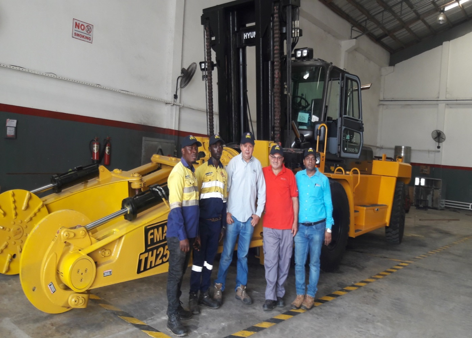 Start up of Tire Handler FMA TH25C in GHANA