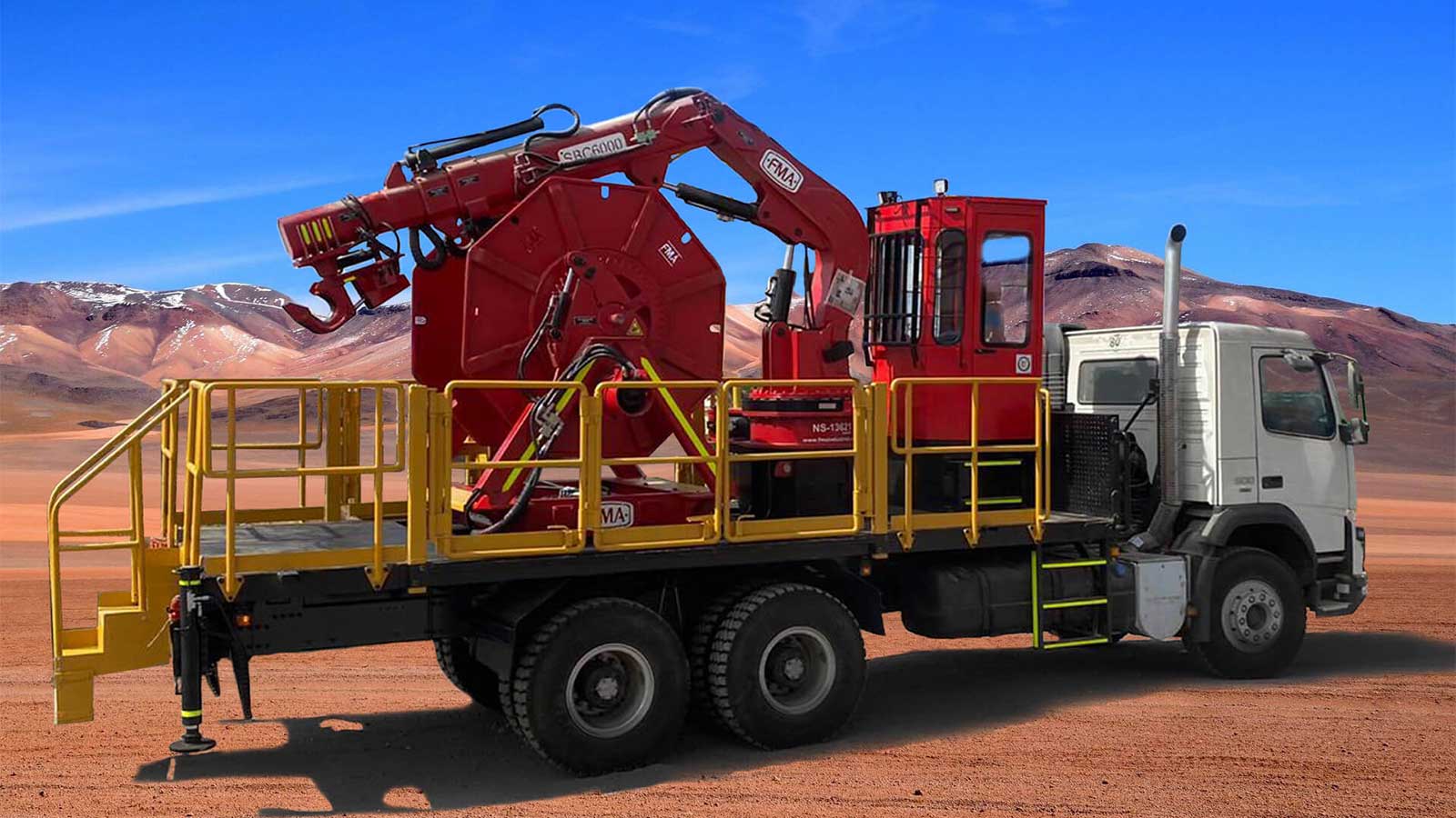 SCRB300-SCB6000 truck-mounted platform supplied to Marcobre mining in Peru
