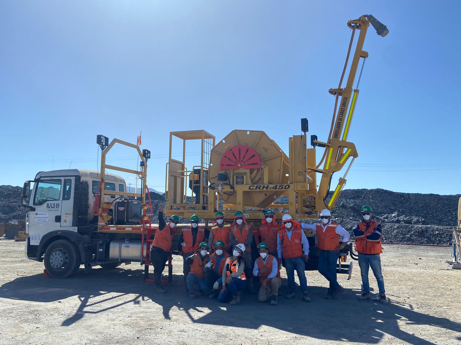 CRH450 cable reel supplied to Ingelcop for Los Colorados mine
